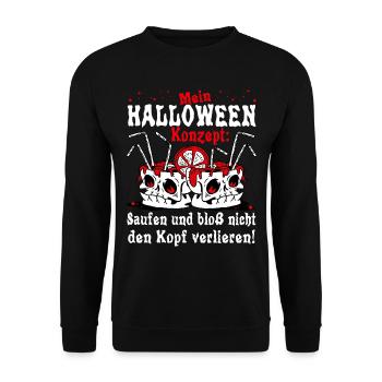 Halloween Sauf Team Geschenk Cocktail Gin Wein - Unisex Pullover - Schwarz - Vorne - Alina (178cm) & Michal (187cm)