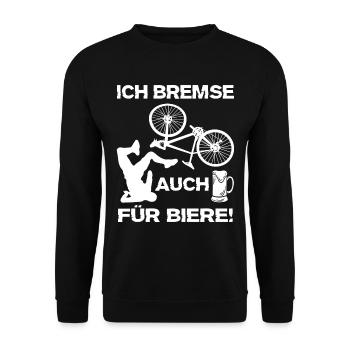 Lustige Fahrrad Sprüche Bier Spaß - Unisex Pullover - Schwarz - Vorne - Alina (178cm) & Michal (187cm)