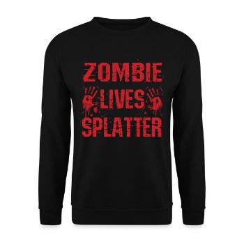 Funny Halloween Parody Zombie Lives Splatter - Unisex Sweatshirt - black - Front - Alina (178cm) & Michal (187cm)