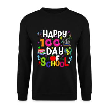 100 Days of School - Happy 100th Day of School - Unisex Sweatshirt - black - Front - Alina (178cm) & Michal (187cm)