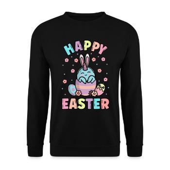 Joyeux narval de Pâques avec oreilles de lapin printemps - Sweat-shirt Unisexe - noir - Devant - Alina (178cm) & Michal (187cm)