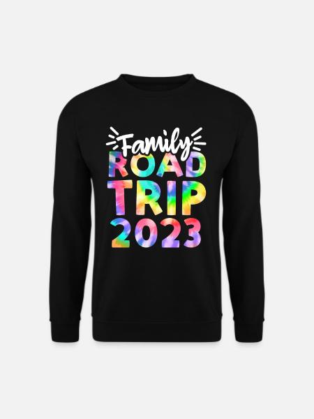 Family Road Trip 2023 Tie Dye Print Family Travel - Unisex Sweatshirt - black