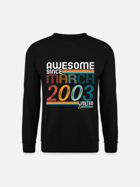 März 2003 Vintage Retro Jahrgang Geburtstag - Unisex Pullover - Schwarz