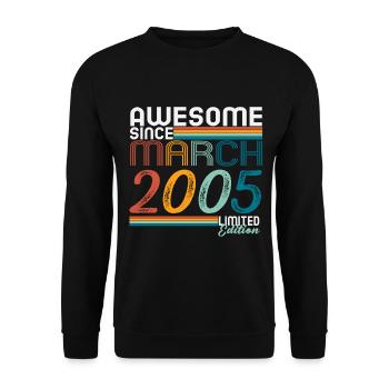 March 2005 Vintage Retro Birthday - Unisex Sweatshirt - black - Front - Alina (178cm) & Michal (187cm)