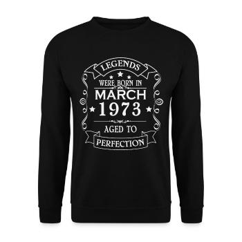 Légende depuis mars 1973 - Sweat-shirt Unisexe - noir - Devant - Alina (178cm) & Michal (187cm)