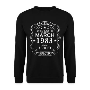 Légende depuis mars 1983 - Sweat-shirt Unisexe - noir - Devant - Alina (178cm) & Michal (187cm)