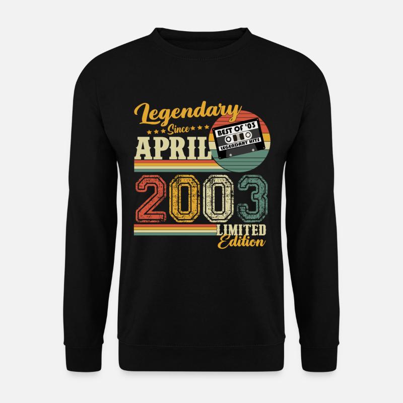 April 2003 Jahrgang Vintage Retro Geburtstag - Unisex Pullover - Schwarz