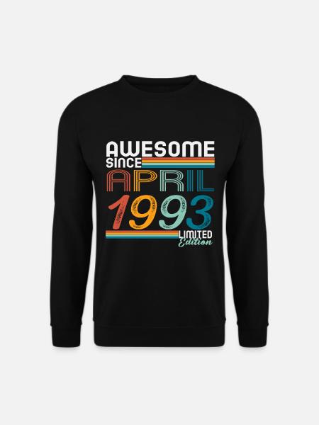 April 1993 Vintage Retro Jahrgang Geburtstag - Unisex Pullover - Schwarz