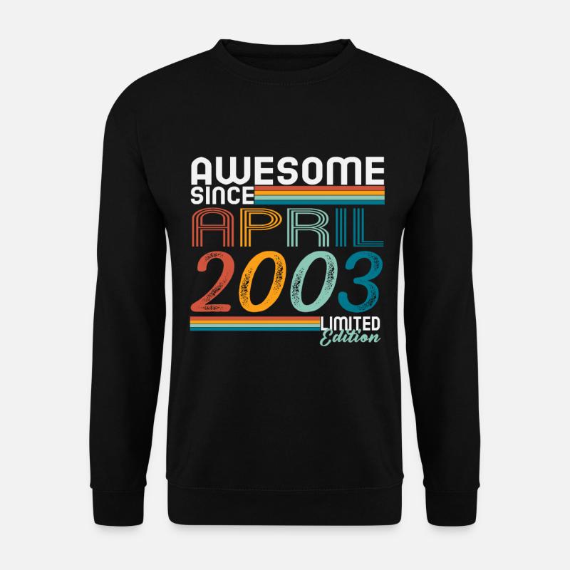 April 2003 Vintage Retro Jahrgang Geburtstag - Unisex Pullover - Schwarz