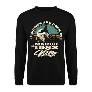 Legends are born in March 1983 - Unisex Sweatshirt - black - Front - Alina (178cm) & Michal (187cm)