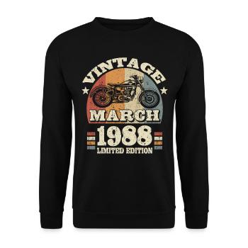 35th birthday - March 1988 - 35 years old - Unisex Sweatshirt - black - Front - Alina (178cm) & Michal (187cm)