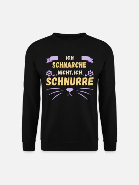 Schlafshirt Katze, ich schnarche nicht - Unisex Pullover - Schwarz