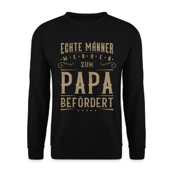 Frischgebackener Papa, Für Papa zur Geburt - Unisex Pullover - Schwarz - Vorne - Alina (178cm) & Michal (187cm)
