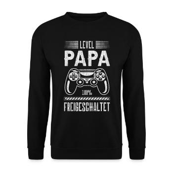 Für Papa zur Geburt, Frischgebackener Papa, Gaming - Unisex Pullover - Schwarz - Vorne - Alina (178cm) & Michal (187cm)