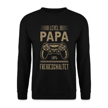 Für Papa zur Geburt, Frischgebackener Papa, Gaming - Unisex Pullover - Schwarz - Vorne - Alina (178cm) & Michal (187cm)