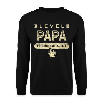 Für Papa zur Geburt, Frischgebackener Papa, Gaming - Unisex Pullover - Schwarz - Vorne - Alina (178cm) & Michal (187cm)
