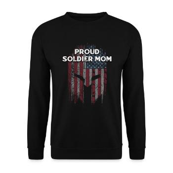 Proud Soldier Mom American Patriotic USA - Unisex Sweatshirt - black - Front - Alina (178cm) & Michal (187cm)