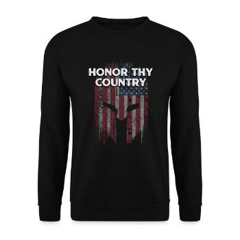Honor Thy Country American Independence USA - Unisex Sweatshirt - black - Front - Alina (178cm) & Michal (187cm)