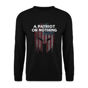 A Patriot or Nothing Patriotic 4th of July - Unisex Sweatshirt - black - Front - Alina (178cm) & Michal (187cm)