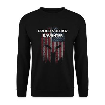 Proud Soldier Daughter American Patriotic USA - Unisex Sweatshirt - black - Front - Alina (178cm) & Michal (187cm)