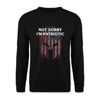 Not Sorry Im Patriotic Proud American Confident - Unisex Sweatshirt - black - Front - Alina (178cm) & Michal (187cm)