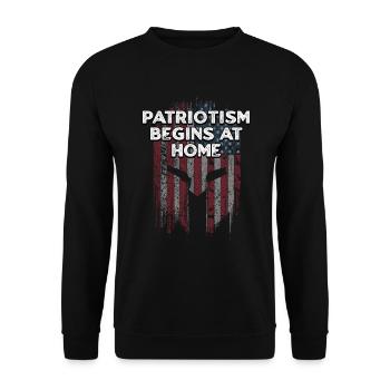 Patriotism Begins at Home 4th of July American - Unisex Sweatshirt - black - Front - Alina (178cm) & Michal (187cm)
