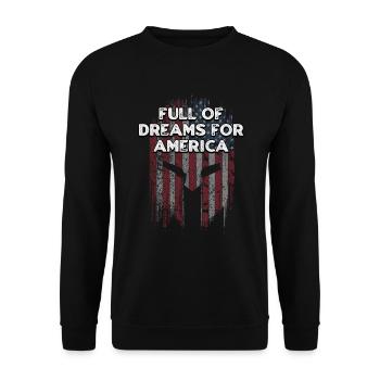 Full of Dreams for America Proud Patriotic - Unisex Sweatshirt - black - Front - Alina (178cm) & Michal (187cm)