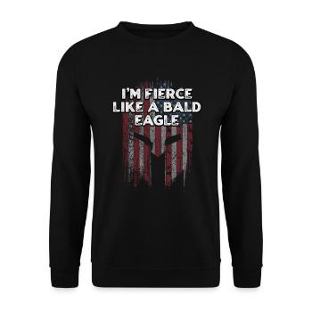 Je suis féroce comme un pygargue à tête blanche fier américain - Sweat-shirt Unisexe - noir - Devant - Alina (178cm) & Michal (187cm)