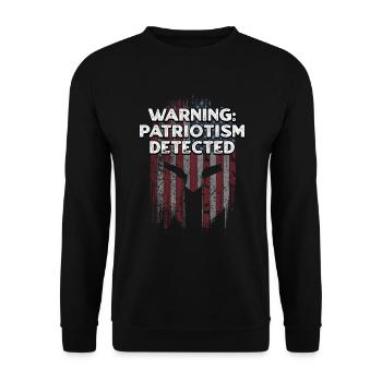 Warning Patriotism Detected American Independence - Unisex Sweatshirt - black - Front - Alina (178cm) & Michal (187cm)