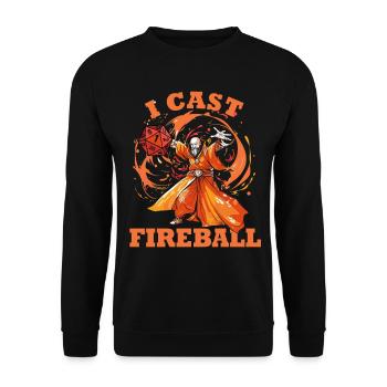 Ich habe Feuerball gewirkt - Magier, Zauberer, Hexenmeister, Sourcerer - Unisex Pullover - Schwarz - Vorne - Alina (178cm) & Michal (187cm)