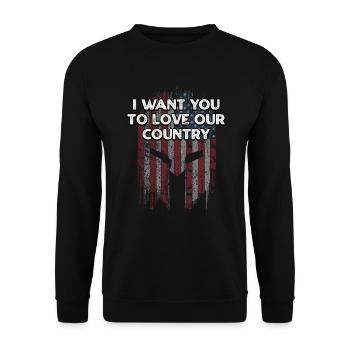 Je veux que vous aimiez notre pays américain 4ème de - Sweat-shirt Unisexe - noir - Devant - Alina (178cm) & Michal (187cm)