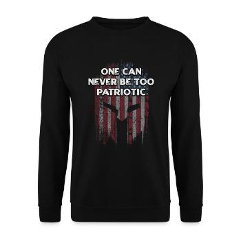 Man kann nie zu patriotisch sein Amerikaner 4. - Unisex Pullover - Schwarz - Vorne - Alina (178cm) & Michal (187cm)