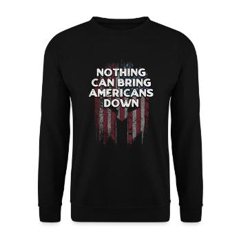 Nothing Can Bring Americans Down Patriotic USA - Unisex Sweatshirt - black - Front - Alina (178cm) & Michal (187cm)
