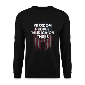 Freedom Huddle Murica le 4 juillet - Sweat-shirt Unisexe - noir - Devant - Alina (178cm) & Michal (187cm)
