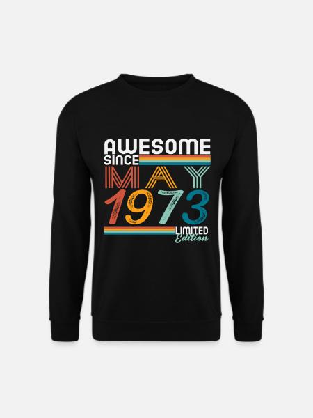 Mai 1973 Jahrgang Vintage Retro Geburtstag - Unisex Pullover - Schwarz