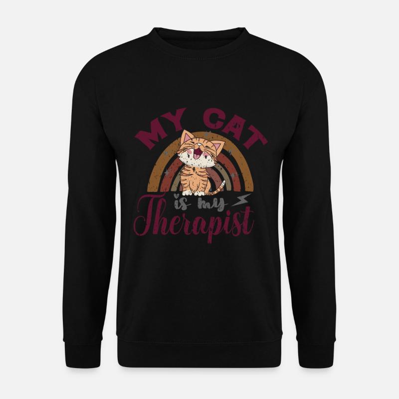 My Cat Is My Therapist - Unisex Pullover - Schwarz