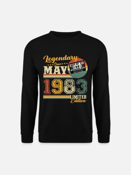 Mai 1983 Jahrgang Geburtstag Vintage Retro - Unisex Pullover - Schwarz