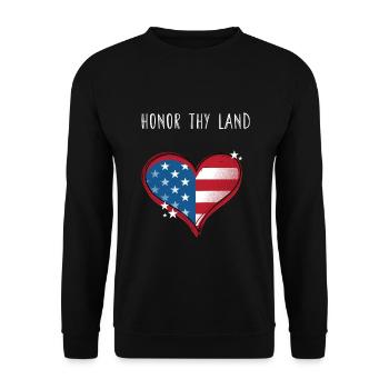 Honor Thy Land 4th of July Patriotic Fourth of - Unisex Sweatshirt - black - Front - Alina (178cm) & Michal (187cm)
