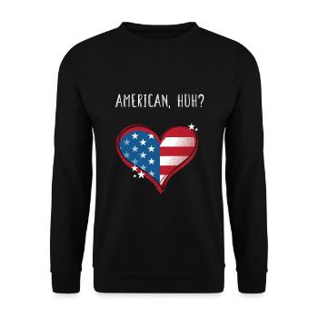 American Huh Independence 4th of July Freedom - Unisex Sweatshirt - black - Front - Alina (178cm) & Michal (187cm)