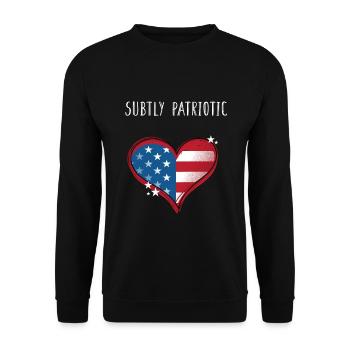 Subtly Patriotic American Proud USA Confident - Unisex Sweatshirt - black - Front - Alina (178cm) & Michal (187cm)