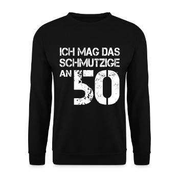50. Geburtstag Geburtstagsgeschenk 50 Jahre - Unisex Pullover - Schwarz - Vorne - Alina (178cm) & Michal (187cm)