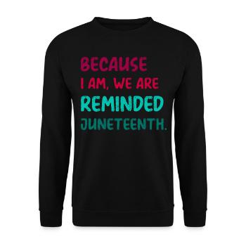 Drôle de design juneteenth vacances dictons cool - Sweat-shirt Unisexe - noir - Devant - Alina (178cm) & Michal (187cm)