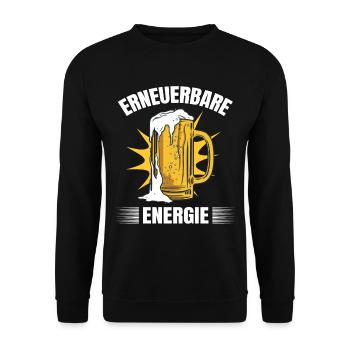 Lustige Bier Sprüche Erneuerbare Energie Umwelt - Unisex Pullover - Schwarz - Vorne - Alina (178cm) & Michal (187cm)