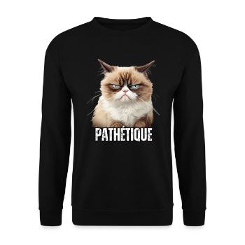 Humour chat en colère énervé pathétique sarcasme - Sweat-shirt Unisexe - noir - Devant - Alina (178cm) & Michal (187cm)