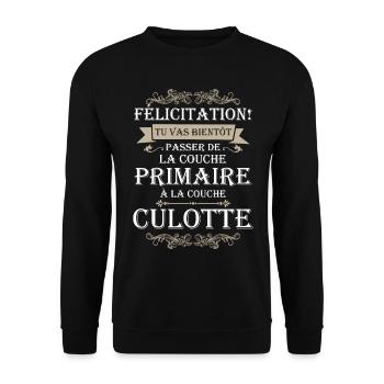 Annonce Grossesse Papa Peintre Bâtiment Humour - Sweat-shirt Unisexe - noir - Devant - Alina (178cm) & Michal (187cm)