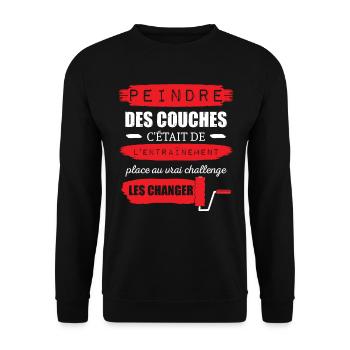Annonce Grossesse Papa Peintre Bâtiment Humour - Sweat-shirt Unisexe - noir - Devant - Alina (178cm) & Michal (187cm)