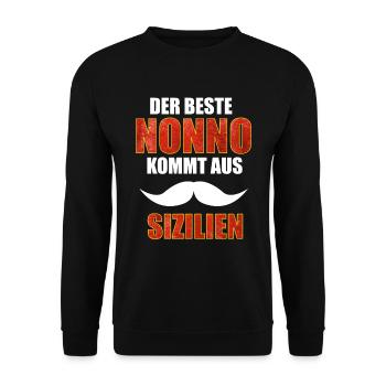 Sizilien, Sicilia, Nonno, bester Opa - Unisex Pullover - Schwarz - Vorne - Alina (178cm) & Michal (187cm)
