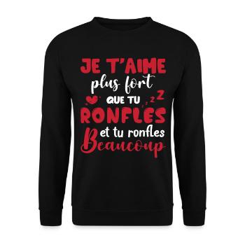 Cadeau Saint Valentin Homme Femme Humoristique - Sweat-shirt Unisexe - noir - Devant - Alina (178cm) & Michal (187cm)