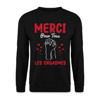 Cadeau Saint Valentin Homme Femme Humoristique - Sweat-shirt Unisexe - noir - Devant - Alina (178cm) & Michal (187cm)