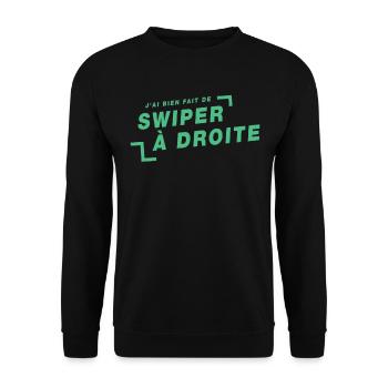 Cadeau Saint Valentin Homme Femme Humoristique - Sweat-shirt Unisexe - noir - Devant - Alina (178cm) & Michal (187cm)